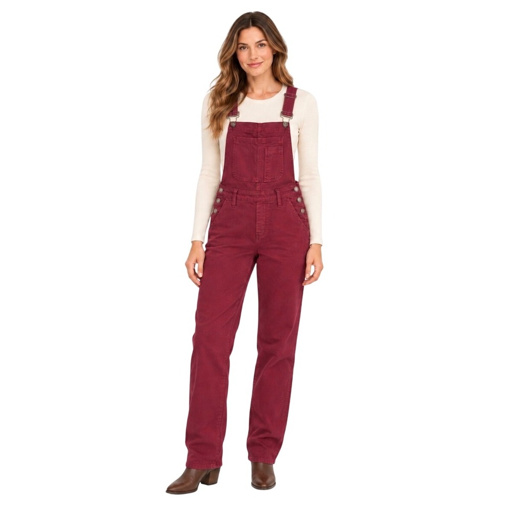 Judy Blue Los Angeles Garment Dyed Overalls Burgundy Red Style JB88712 C Size S